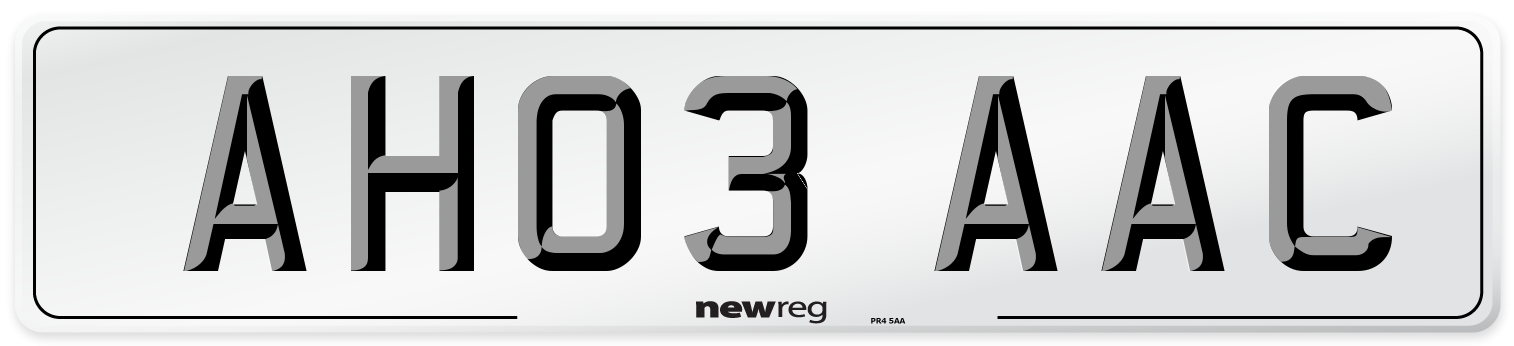 AH03 AAC Number Plate from New Reg